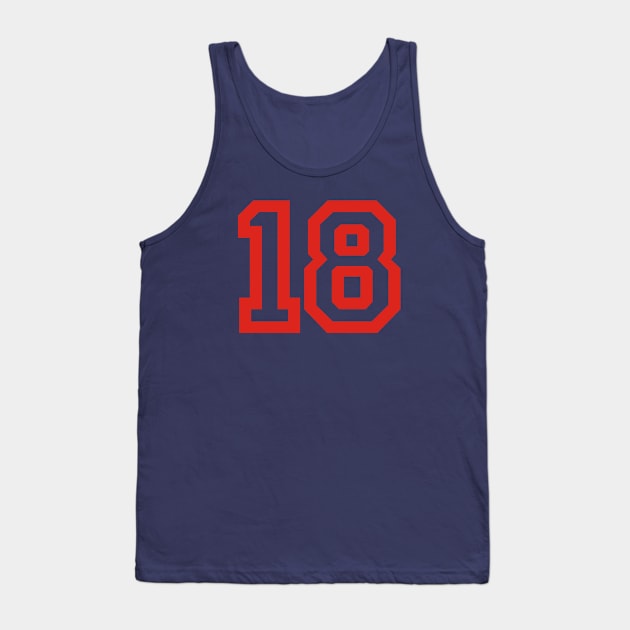 Sports Shirt #18 (red letters) Tank Top by One Stop Sports